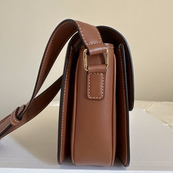 CLASSIQUE TRIOMPHE BAG IN TRIOMPHE CANVAS AND CALFSKIN TAN - Picture 3 of 7